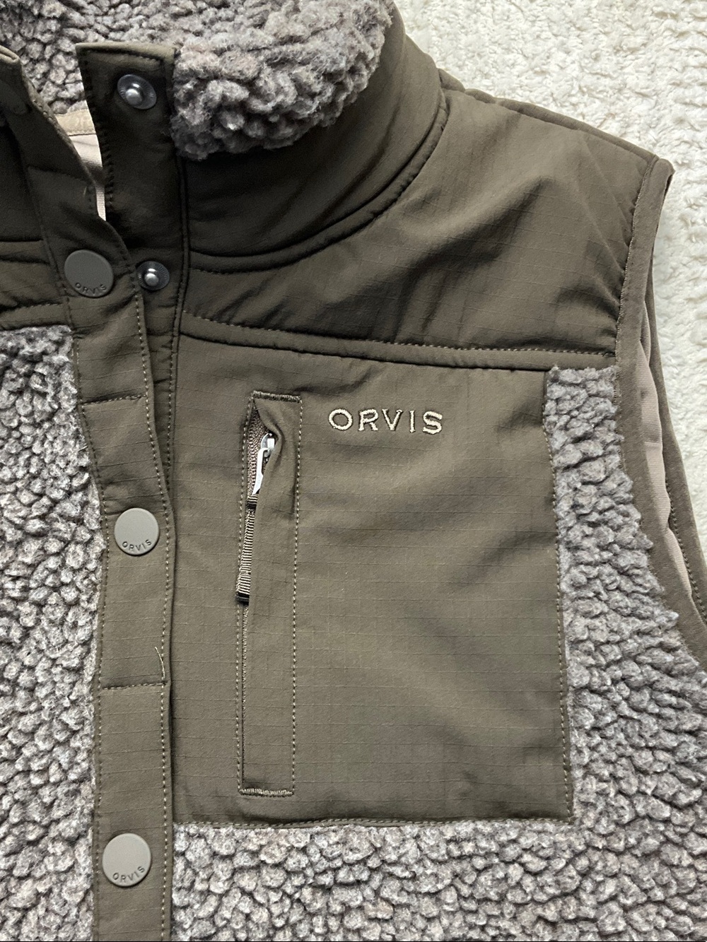 Orvis Mad River Snap Vest Raising Color Sherpa Fleece Women’s Style 3J3C Size S - Picture 5 of 11